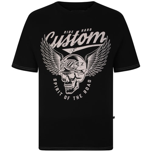 KAM Customs Skull Print T-Shirt Black